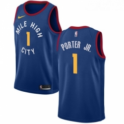 Womens Nike Denver Nuggets 1 Michael Porter Swingman Light Blue NBA Jersey Statement Edition 