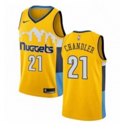 Womens Nike Denver Nuggets 21 Wilson Chandler Swingman Gold Alternate NBA Jersey Statement Edition