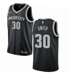 Mens Nike Detroit Pistons 30 Joe Smith Swingman Black NBA Jersey City Edition