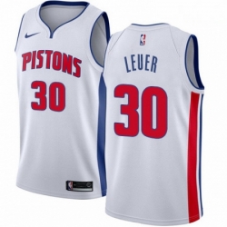 Mens Nike Detroit Pistons 30 Jon Leuer Swingman White Home NBA Jersey Association Edition 