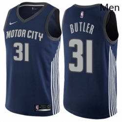 Mens Nike Detroit Pistons 31 Caron Butler Swingman Navy Blue NBA Jersey City Edition