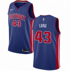 Mens Nike Detroit Pistons 43 Grant Long Swingman Royal Blue Road NBA Jersey Icon Edition