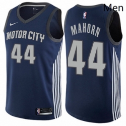 Mens Nike Detroit Pistons 44 Rick Mahorn Authentic Navy Blue NBA Jersey City Edition