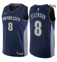 Mens Nike Detroit Pistons 8 Henry Ellenson Swingman Navy Blue NBA Jersey City Edition