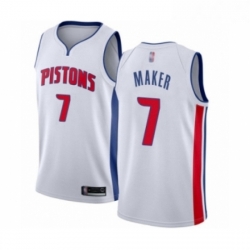 Womens Detroit Pistons 7 Thon Maker Swingman White Basketball Jersey Association Edition 