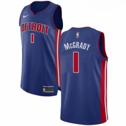 Womens Nike Detroit Pistons 1 Tracy McGrady Authentic Royal Blue Road NBA Jersey Icon Edition