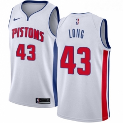 Youth Nike Detroit Pistons 43 Grant Long Authentic White Home NBA Jersey Association Edition