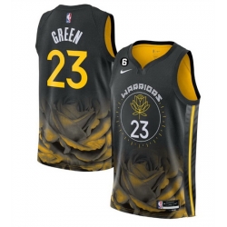 Men Golden State Warriors 23 Draymond Green 2022 2023 Black City Edition Stitched Basketball Jersey