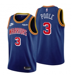 Men Golden State Warriors 3 Jordan Poole Men Nike Releases Classic Edition NBA 75th Anniversary Jersey Blue