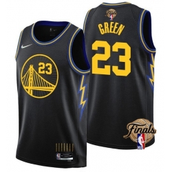 Men's Golden State Warriors #23 Draymond Green 2021 22 City Edition Black 75th Anniversary NBA Finals Stitched Basketball Jersey