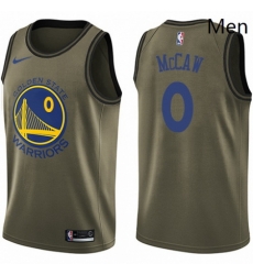 Mens Nike Golden State Warriors 0 Patrick McCaw Swingman Green Salute to Service NBA Jersey 