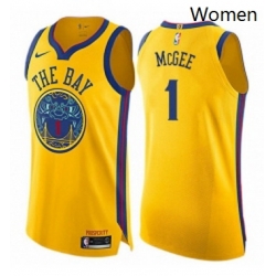 Womens Nike Golden State Warriors 1 JaVale McGee Swingman Gold NBA Jersey City Edition