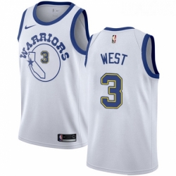 Womens Nike Golden State Warriors 3 David West Swingman White Hardwood Classics NBA Jersey