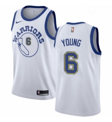 Womens Nike Golden State Warriors 6 Nick Young Authentic White Hardwood Classics NBA Jersey 