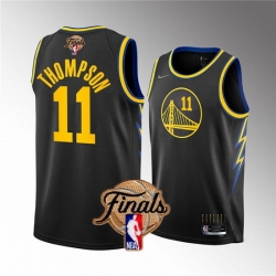 Youth Golden State Warriors 11 Klay Thompson 2022 Black NBA Finals Stitched Jersey