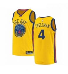 Youth Golden State Warriors 4 Omari Spellman Swingman Gold Basketball Jersey City Edition 