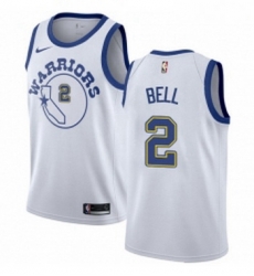 Youth Nike Golden State Warriors 2 Jordan Bell Swingman White Hardwood Classics NBA Jersey 