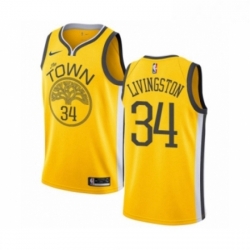 Youth Nike Golden State Warriors 34 Shaun Livingston Yellow Swingman Jersey Earned Edition 