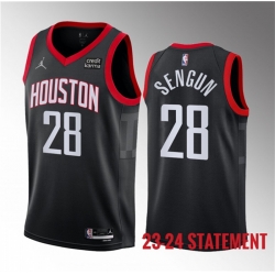 Men Houston Rockets 28 Alperen Sengun Black 2023 Statement Edition Stitched Basketball Jersey