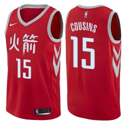 Men Nike Houston Rockets 15 DeMarcus Cousins Red NBA Swingman City Edition Jersey