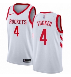 Mens Nike Houston Rockets 4 PJ Tucker White NBA Swingman Association Edition Jersey 