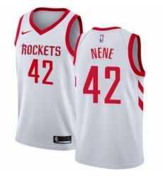 Mens Nike Houston Rockets 42 Nene Swingman White Home NBA Jersey Association Edition 