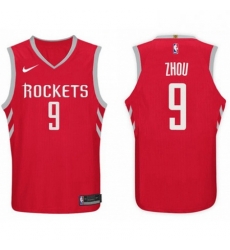 Nike NBA Houston Rockets 9 Zhou Qi Jersey 2017 18 New Season Red Jersey 