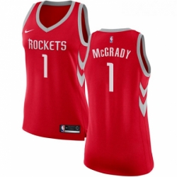 Womens Nike Houston Rockets 1 Tracy McGrady Authentic Red Road NBA Jersey Icon Edition