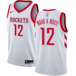 Womens Nike Houston Rockets 12 Luc Mbah a Moute Swingman White Home NBA Jersey Association Edition 