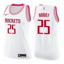 Womens Nike Houston Rockets 25 Robert Horry Swingman WhitePink Fashion NBA Jersey