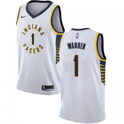 Men Nike Indiana Pacers 1 TJ Warren White NBA Swingman Association Edition Jersey