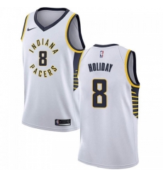 Men Nike Indiana Pacers 8 Justin Holiday White NBA Swingman Association Edition Jersey