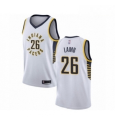 Mens Indiana Pacers 26 Jeremy Lamb Authentic White Basketball Jersey Association Edition 