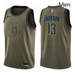 Mens Nike Indiana Pacers 13 Mark Jackson Swingman Green Salute to Service NBA Jersey