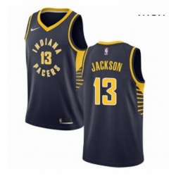 Mens Nike Indiana Pacers 13 Mark Jackson Swingman Navy Blue Road NBA Jersey Icon Edition