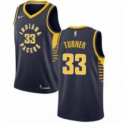 Mens Nike Indiana Pacers 33 Myles Turner Swingman Navy Blue Road NBA Jersey Icon Edition
