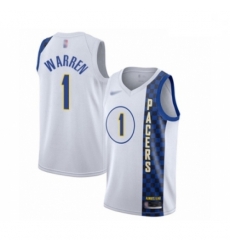 Pacers 1 T J  Warren White Basketball Swingman City Edition 2019 20 Jersey