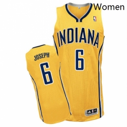 Womens Adidas Indiana Pacers 6 Cory Joseph Authentic Gold Alternate NBA Jersey 