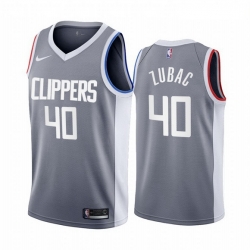 Men Los Angeles Clippers 40 Ivica Zubac Gray NBA Swingman 2020 21 Earned Edition Jersey