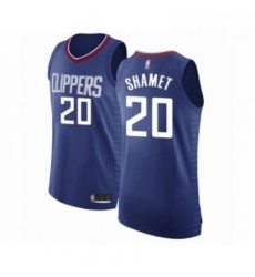 Mens Los Angeles Clippers 20 Landry Shamet Authentic Blue Basketball Jersey Icon Edition 