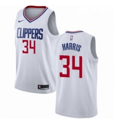 Mens Nike Los Angeles Clippers 34 Tobias Harris Swingman White NBA Jersey Association Edition 