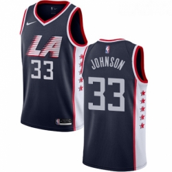 Womens Nike Los Angeles Clippers 33 Wesley Johnson Swingman Navy Blue NBA Jersey City Edition