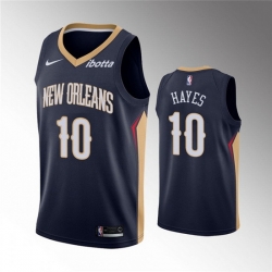 Men New Orleans Pelicans 10 Jaxson Hayes Navy Icon Edition Stitched Jersey