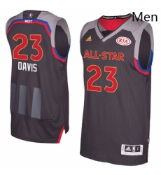 Mens Adidas New Orleans Pelicans 23 Anthony Davis Swingman Charcoal 2017 All Star NBA Jersey