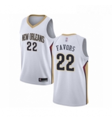 Mens New Orleans Pelicans 22 Derrick Favors Authentic White Basketball Jersey Association Edition 