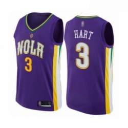 Mens New Orleans Pelicans 3 Josh Hart Authentic Purple Basketball Jersey City Edition 