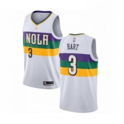 Mens New Orleans Pelicans 3 Josh Hart Authentic White Basketball Jersey City Edition 