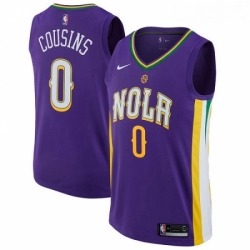 Womens Nike New Orleans Pelicans 0 DeMarcus Cousins Swingman Purple NBA Jersey City Edition