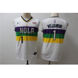 Youth Pelicans 1 Zion Williamson Youth White City Edition Nike Swingman Jersey