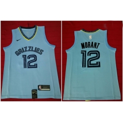 Grizzlies 12 Ja Morant Light Blue Nike Swingman Jersey